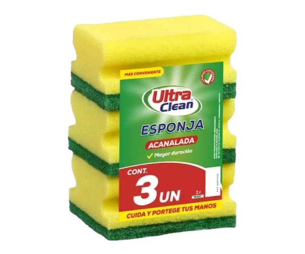 ESPONJA ULTRA CLEAN ACANALADA 3UND
