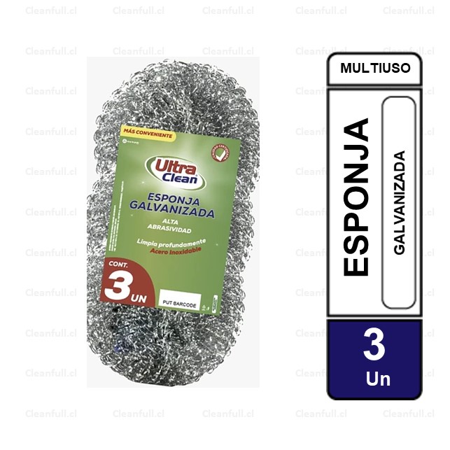ESPONJA ULTRA CLEAN GALVANIZADA 3 UN