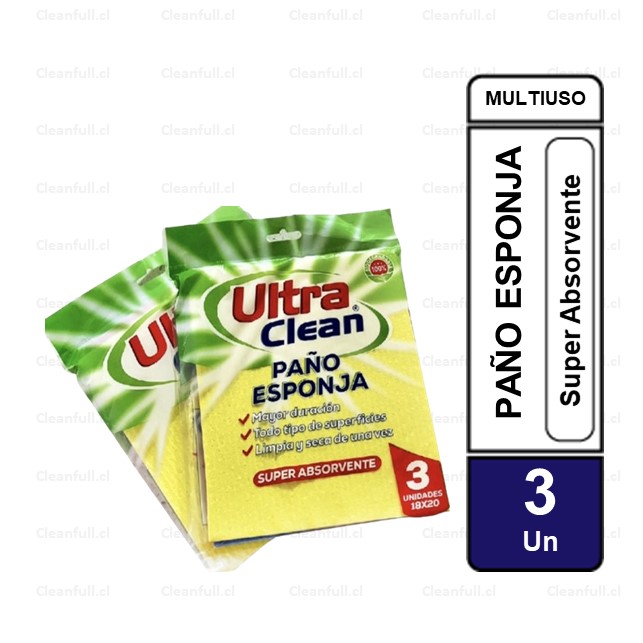 PAÑO ULTRA CLEAN ESPONJA 3 UND