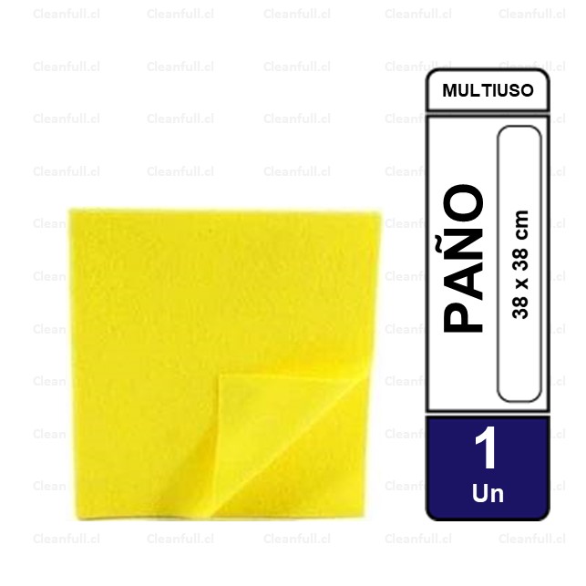 PAÑO MULTIUSO AMARILLO 38 X 38  1UN