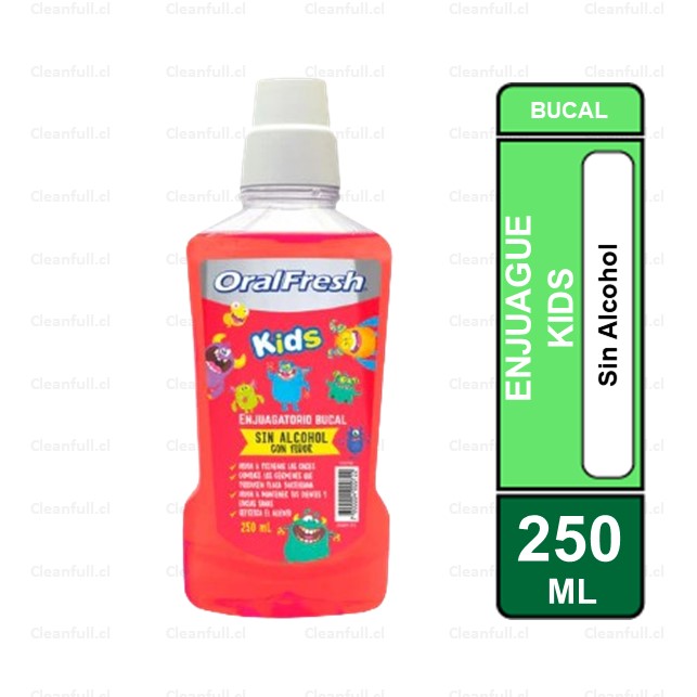 ENJUAGUE BUCAL ORAL FRESH KIDS SIN ALCOHOL 250ML