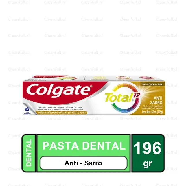 PASTA DENTAL COLGATE TOTAL 12  ANTI SARRO 196 GR