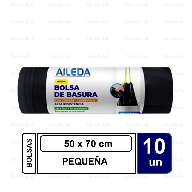 BOLSA BASURA AILEDA PEQUEÑA 50 X 70 10 UNI