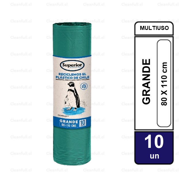 BOLSA BASURA SUPERIOR GRANDE 80 X 110 10UN