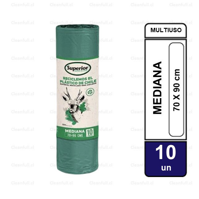 BOLSA BASURA SUPERIOR MEDIANA 70 X 90 10UN