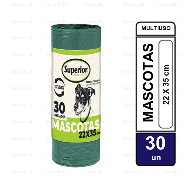 BOLSA BASURA MASCOTAS SUPERIOR 22 X 35 30UN