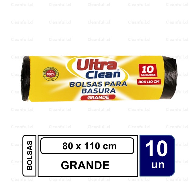 BOLSA BASURA ULTRA CLEAN 80 X 110  10UN