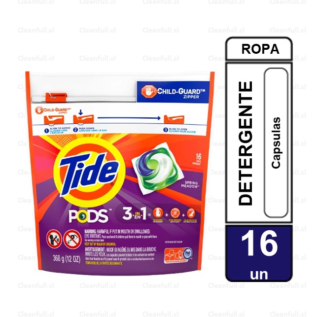 DETERGENTE CAPSULAS TIDE PODS SPRING MEADOW 16 UN