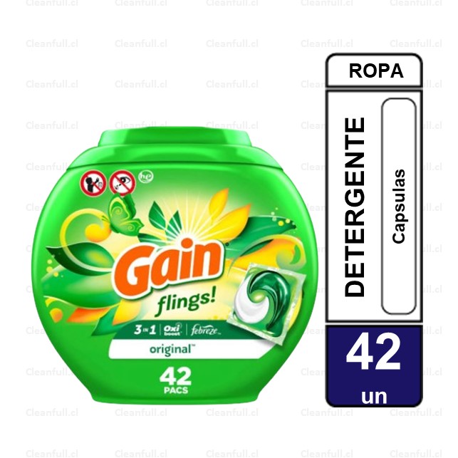 DETERGENTE CAPSULAS GAIN  ORIGINAL  42 UN