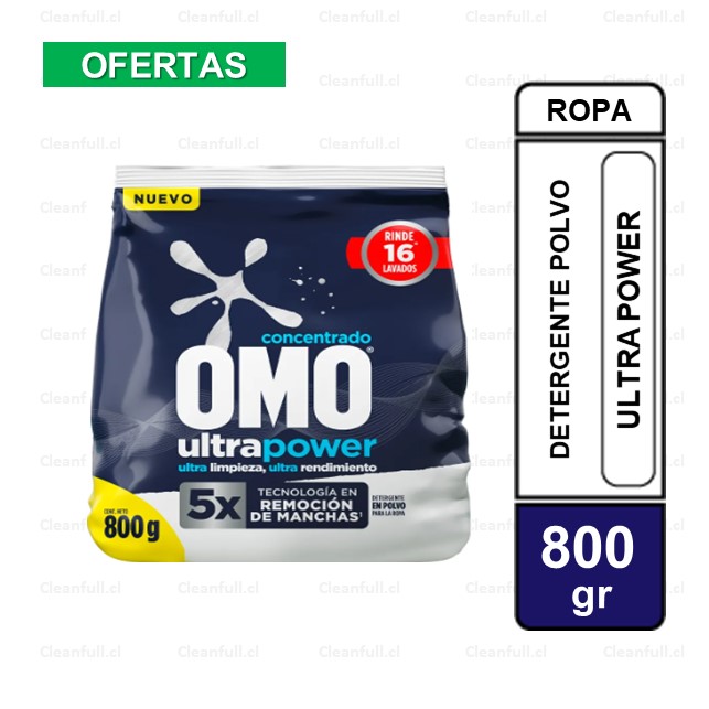 DETERGENTE EN POLVO OMO ULTRA POWER 800 GR