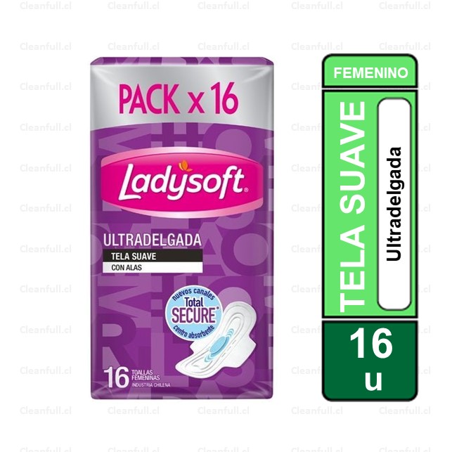 TOALLAS HIGIENICAS LADYSOFT ULTRA DELGADA 16 UND
