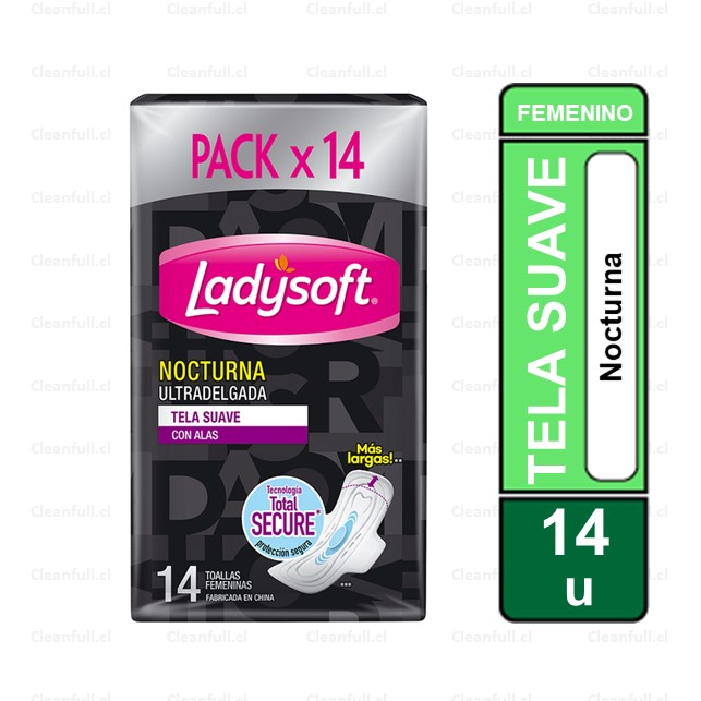 TOALLAS HIGIENICAS LADYSOFT NOCTURNA SUAVE 14 UN