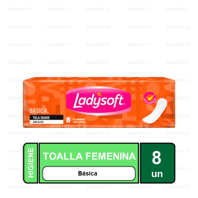 TOALLAS HIGIENICAS LADYSOFT BASICAS SIN ALAS 8 UN