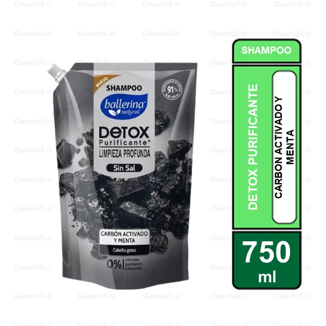 SHAMPOO BALLERINA CARBON Y MENTA DOYPACK 750 ML