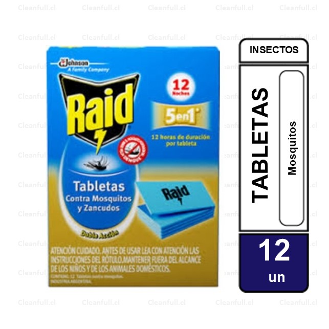RESPUESTO RAID INSECTICIDA TABLETAS 12 UN