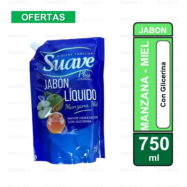 JABON LIQUIDO SUAVE MANZANA MIEL 750ML