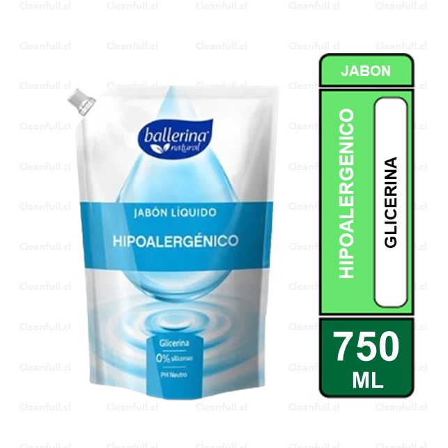 JABON LIQUIDO GLICERINA BALLERINA HIPOALERGENICO DOYPACK 750 ML