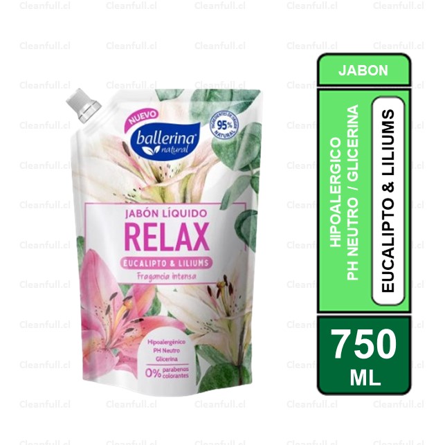 JABON LIQUIDO GLICERINA BALLERINA EUCALIPTO RELAX DOYPACK 750 ML
