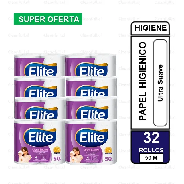 MANGA PAPEL HIGIENICO ELITE ULTRA DH 32 UNI 50 M