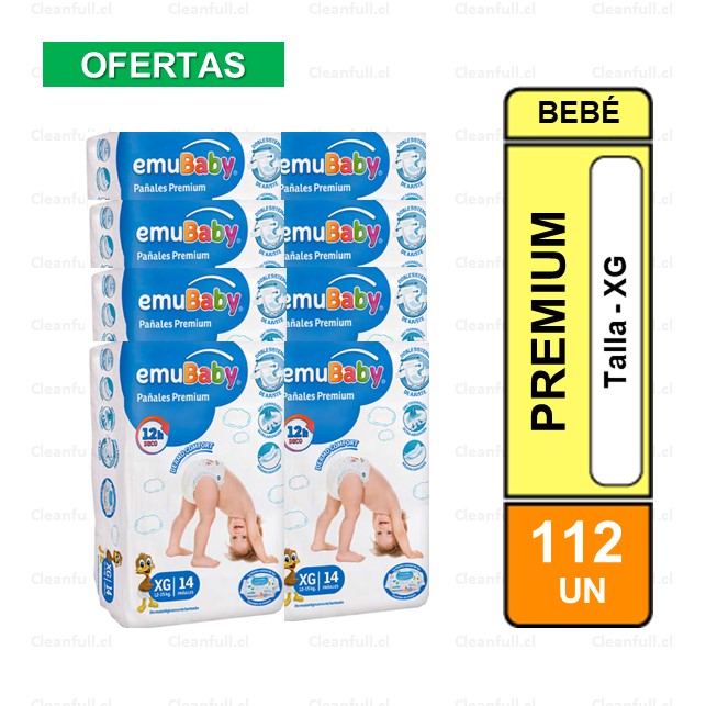 MANGA PAÑALES EMUBABY PREMIUM  XG 112 UN