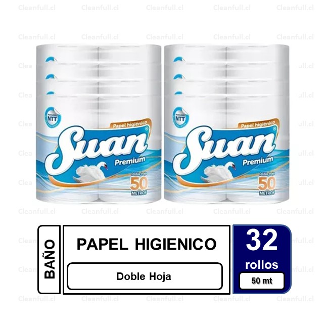 MANGA PAPEL HIGIENICO SWAN PREMIUM 32 ROLLOS 50M C/U.
