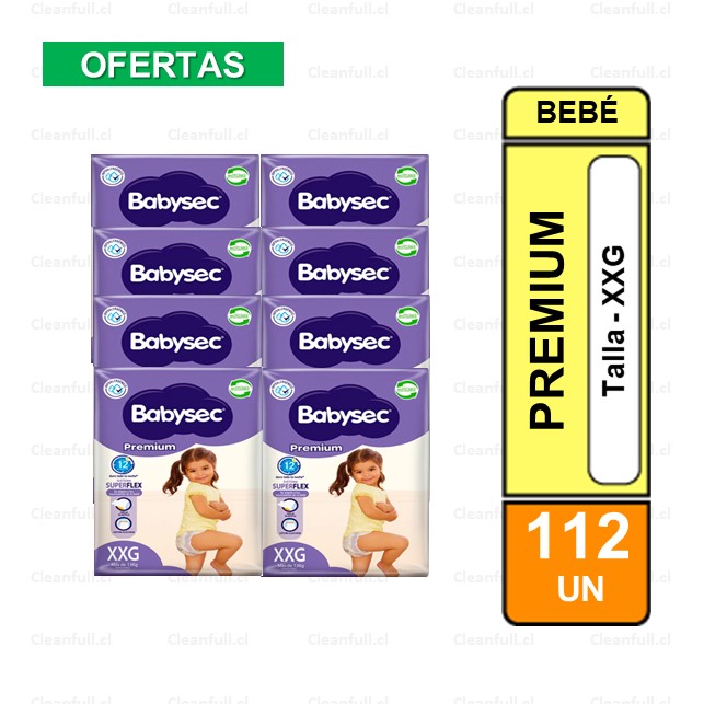 MANGA PAÑALES BABYSEC PREMIUM XXG 112 UN