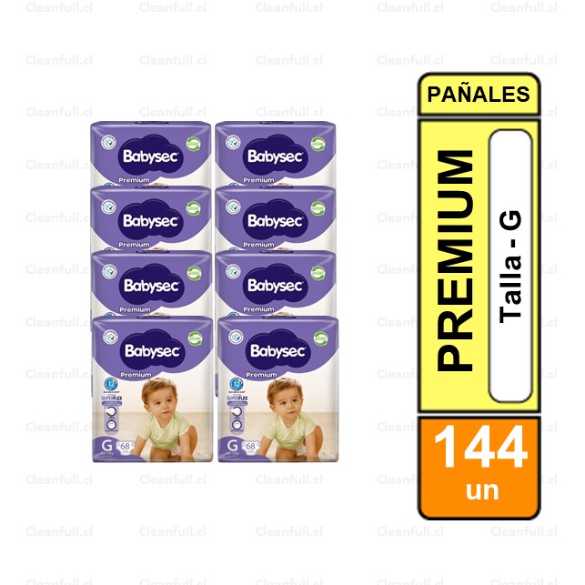 MANGA PAÑALES BABYSEC PREMIUM G 144 UN
