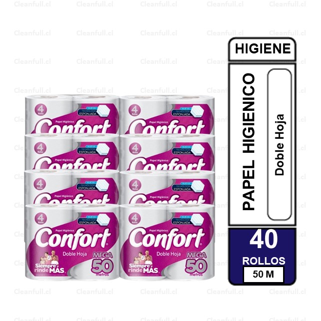 MANGA PAPEL HIGIENICO CONFORT 40 ROLLOS 50 MT