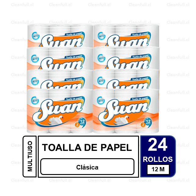 MANGA SWAN TOALLA DE PAPEL DH SWAN 24 ROLLOS 12 MT