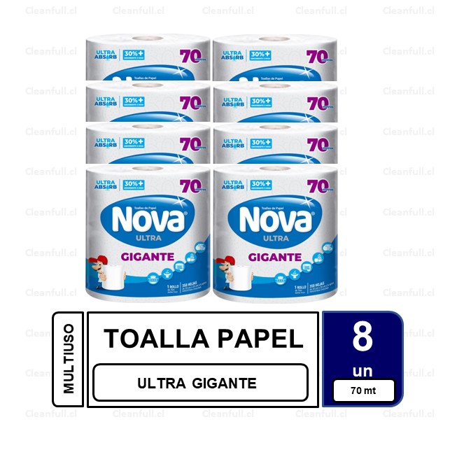 MANGA TOALLA DE PAPEL NOVA GIGANTE 70 MT 8UN