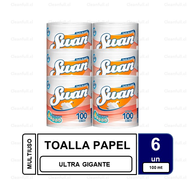 MANGA TOALLA DE PAPEL SWAN 100 MT 6UN
