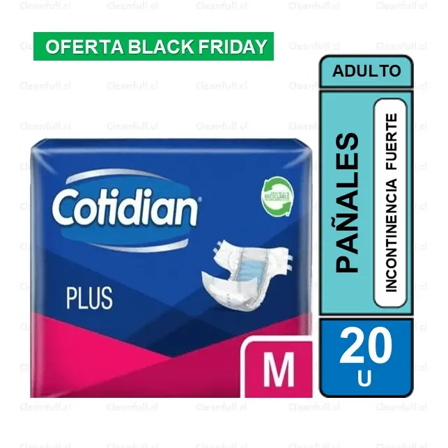 PAÑALES ADULTO COTIDIAN PLUS M 20