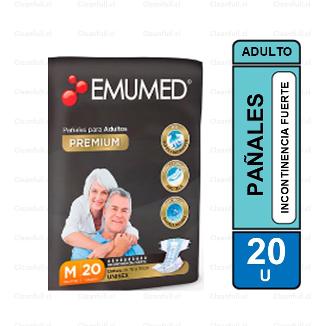 PAÑALES ADULTO PREMIUM EMUMED M  20