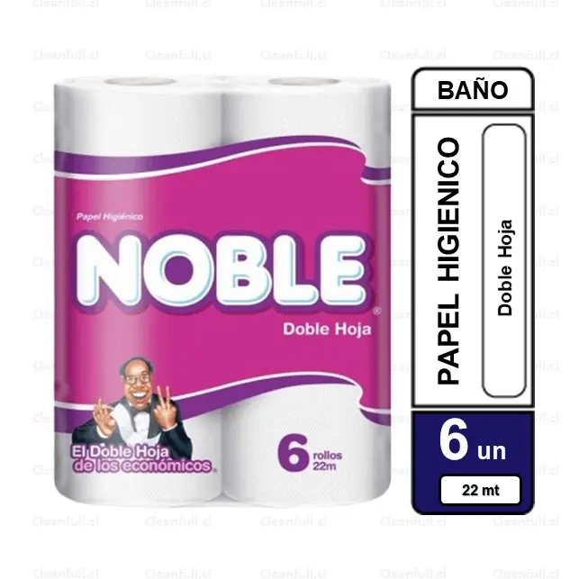 PAPEL HIGIENICO NOBLE 6UN 22M