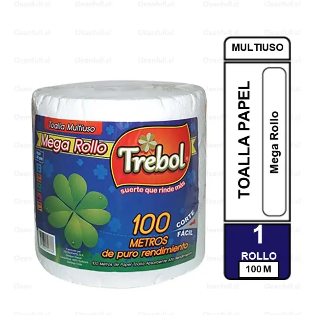 TOALLA DE PAPEL TREBOL 100MT