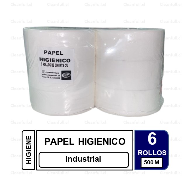 PAPEL HIGIENICO INDUSTRIAL  6 UN 500 MT