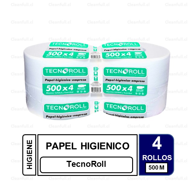 PAPEL HIGIENICO TECNOROLL 4 ROLLOS X 500 MT