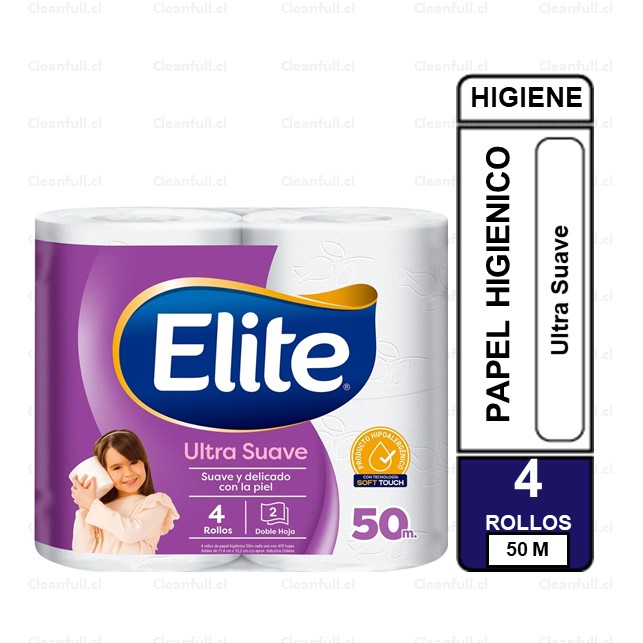 PAPEL HIGIENICO ELITE ULTRA SUAVE  4UN 50M