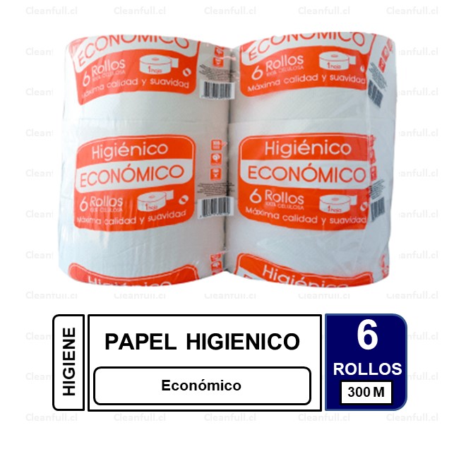 PAPEL HIGIENICO INDUSTRIAL 6 UN 300 MT