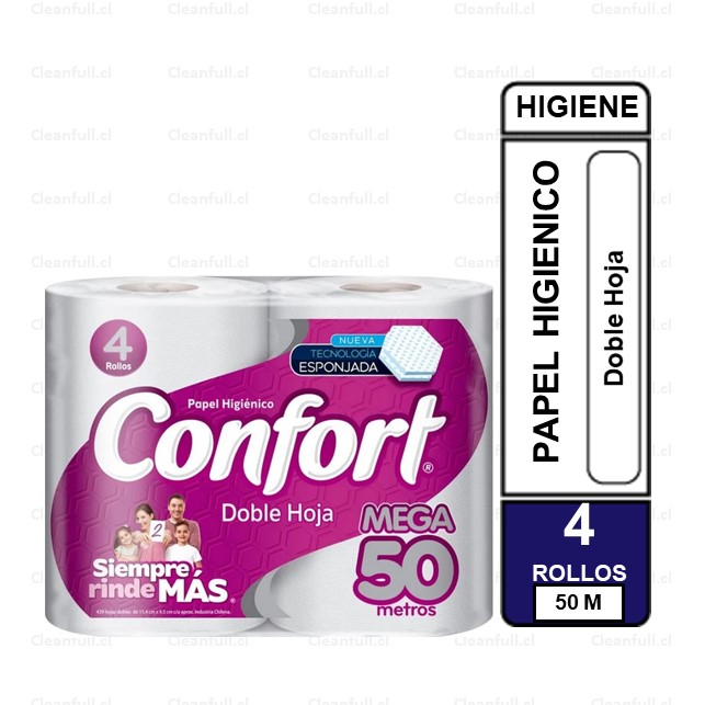 PAPEL HIGIENICO CONFORT 4UN 50M