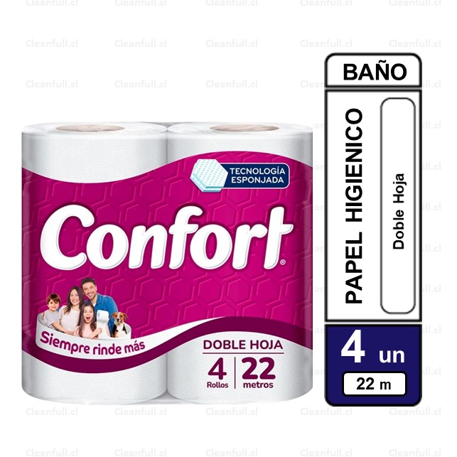 PAPEL HIGIENICO CONFORT 4UN 22M