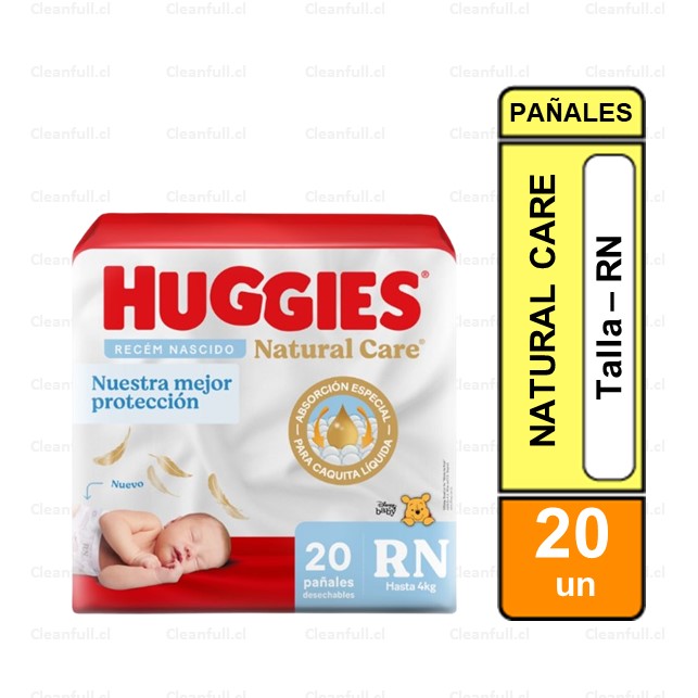 PAÑALES HUGGIES NAT CARE RN 20 UN