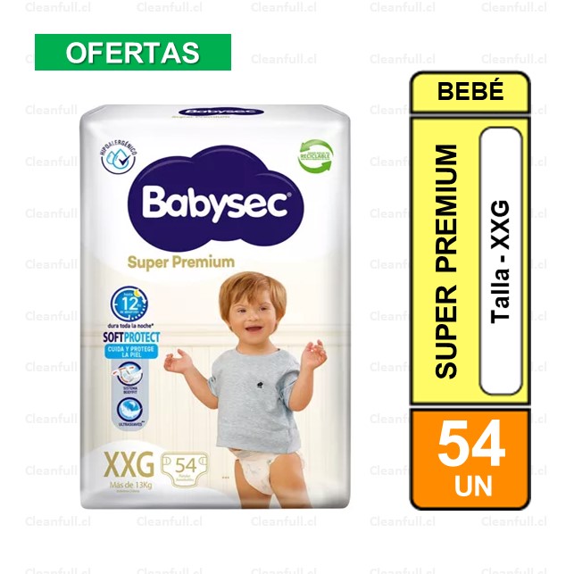 PAÑALES BABYSEC SUPER PREMIUN  XXG  54 UN