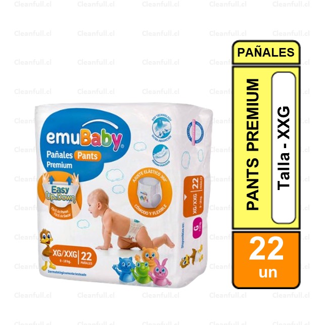 PAÑALES PANTS EMUBABY XG/XXG  22