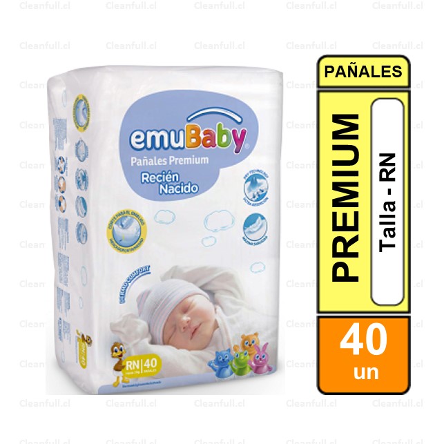 PAÑALES EMUBABY PREMIUM RN 40
