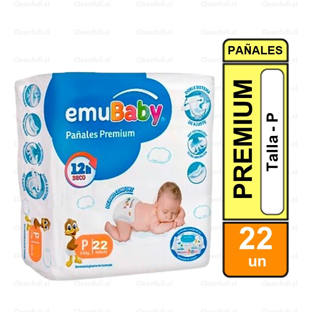 PAÑALES EMUBABY PREMIUM P 22