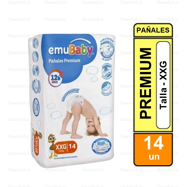 PAÑALES EMUBABY PREMIUM XXG  14