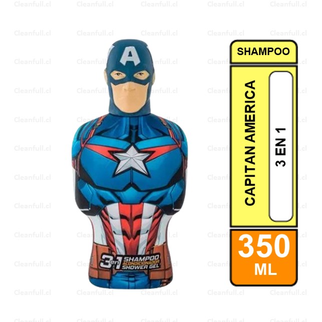 SHAMPOO 3 EN 1 MARVEL CAPITAN AMERICA 350 ML