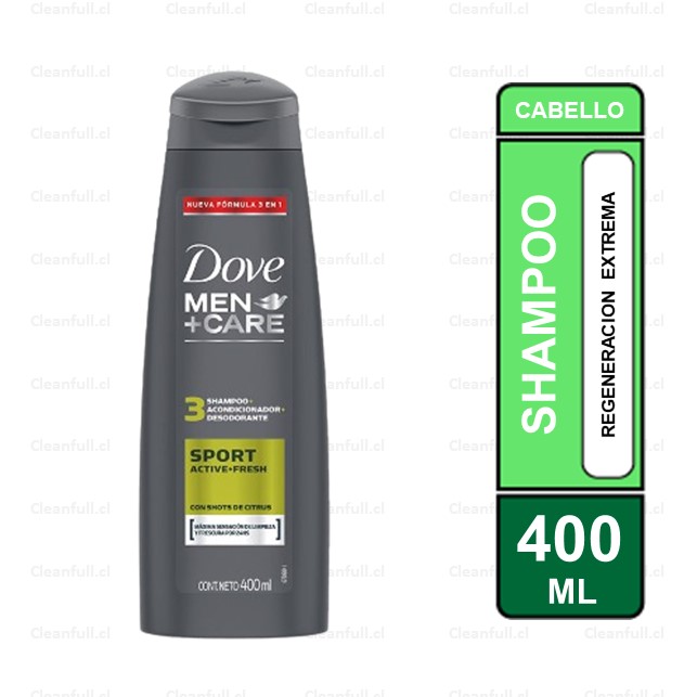 SHAMPOO DOVE MEN SPORT ACTIV+FRESH 3 EN 1 400ML
