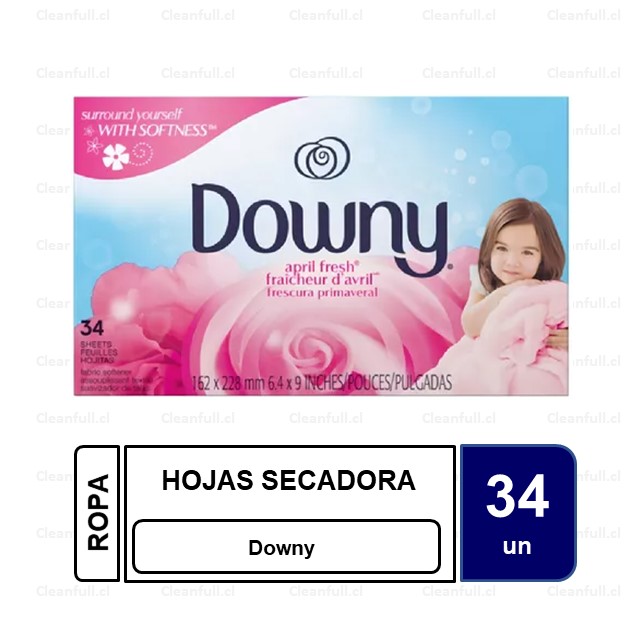 HOJAS PARA SECADORA DOWNY SUAVIZANTE 34UN